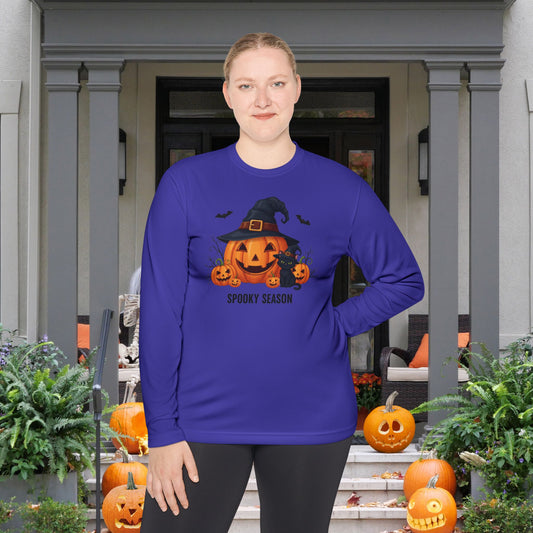 Spooky Season (Jack-O-Lantern/Black Cat) Adult Long Sleeve Tee
