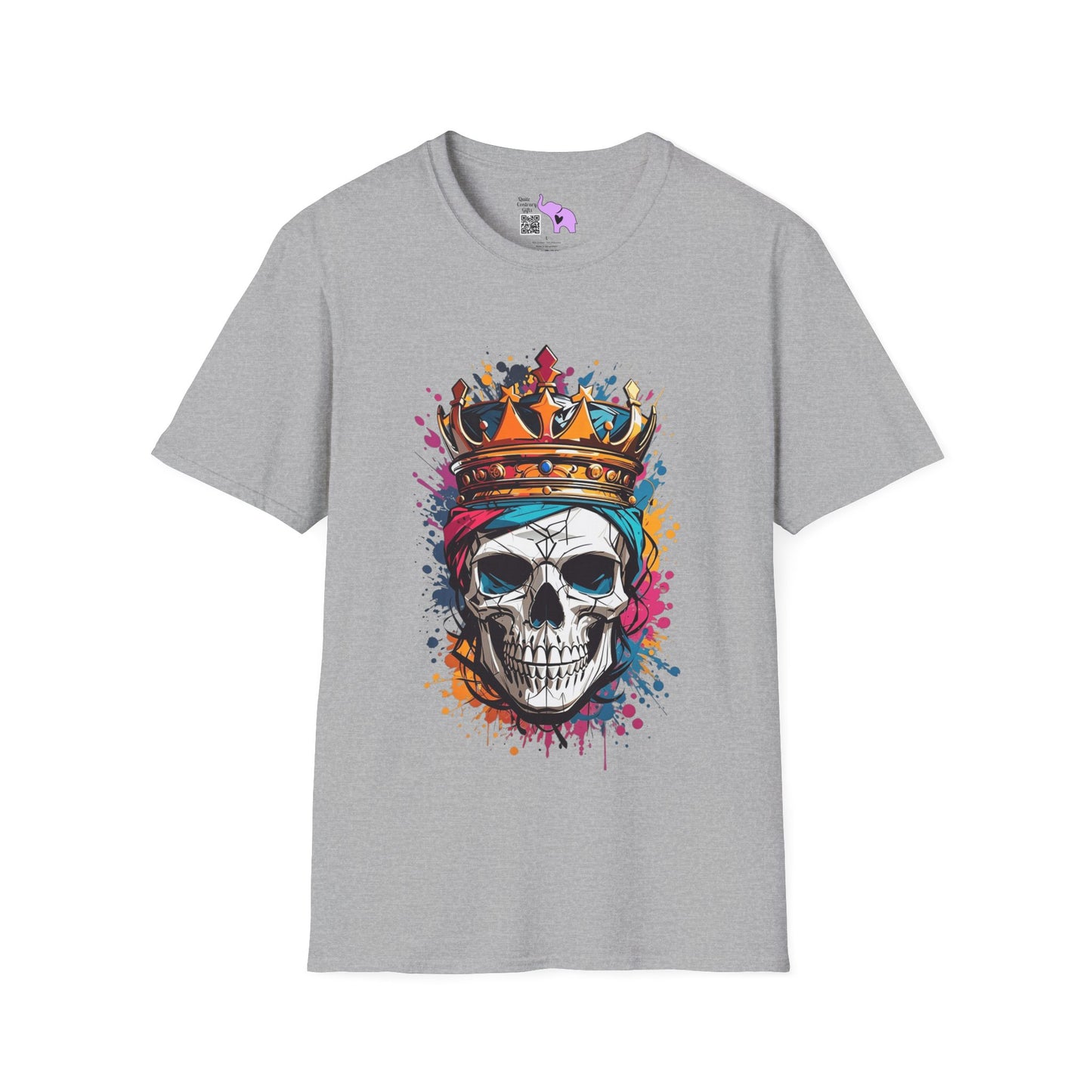 Colorful Crowned Skull Adult T-shirt