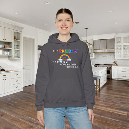 The Rainbow is a Symbol of God's Promise Heavy Blend™ Hooded Sweatshirt