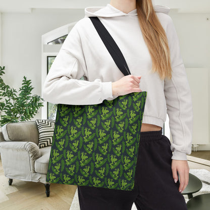 Emerald Canopy Frogs Canvas Tote Bag