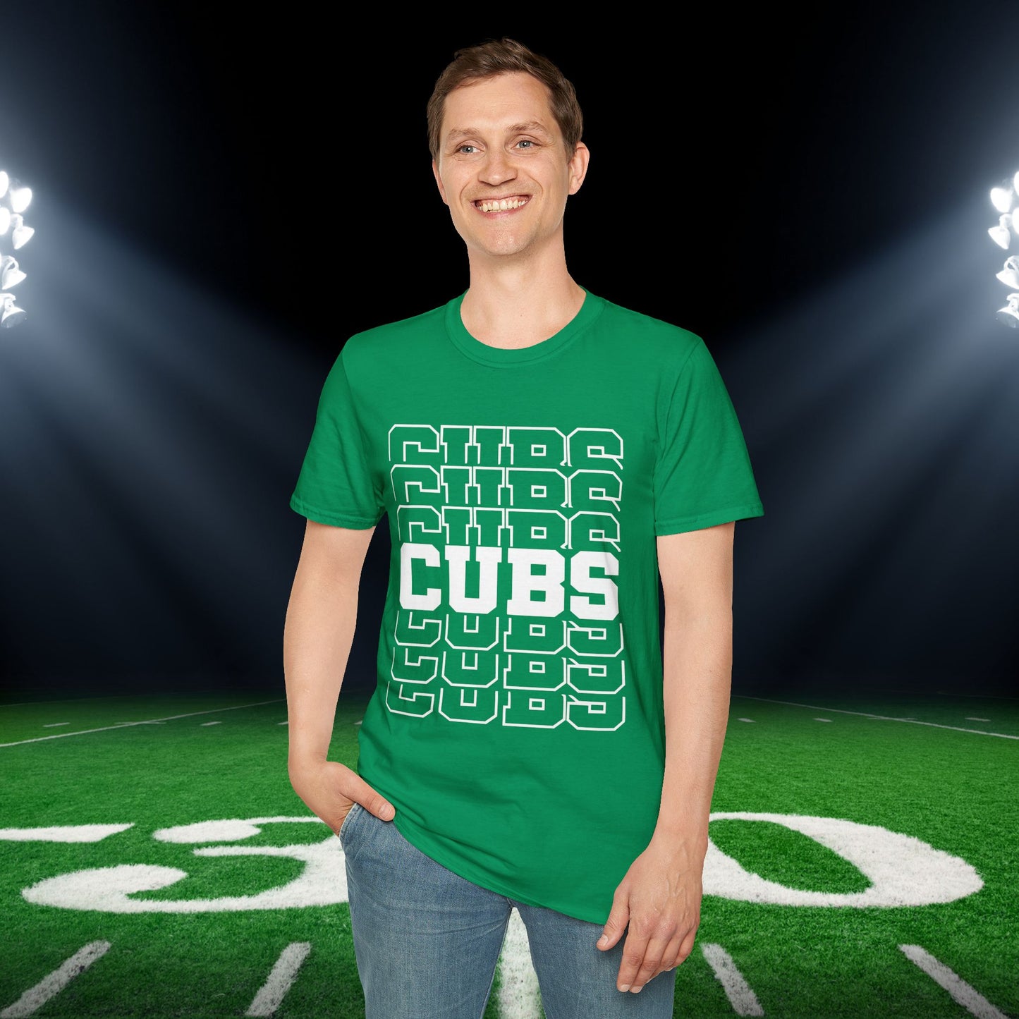 Cubs (Stacked) Adult T-shirt