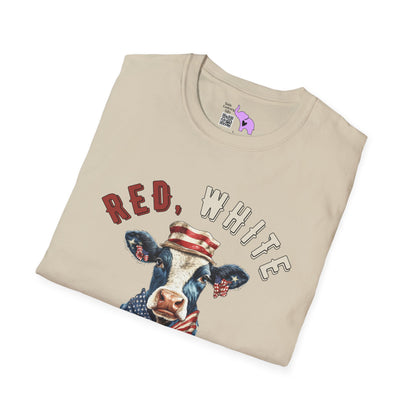 Red, White, & Moo Adult T-shirt