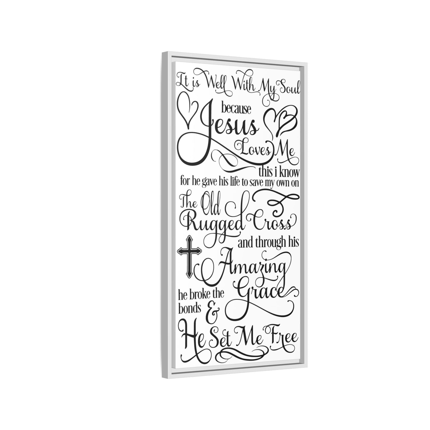 Hymnal Poem Framed Canvas Bathroom Art