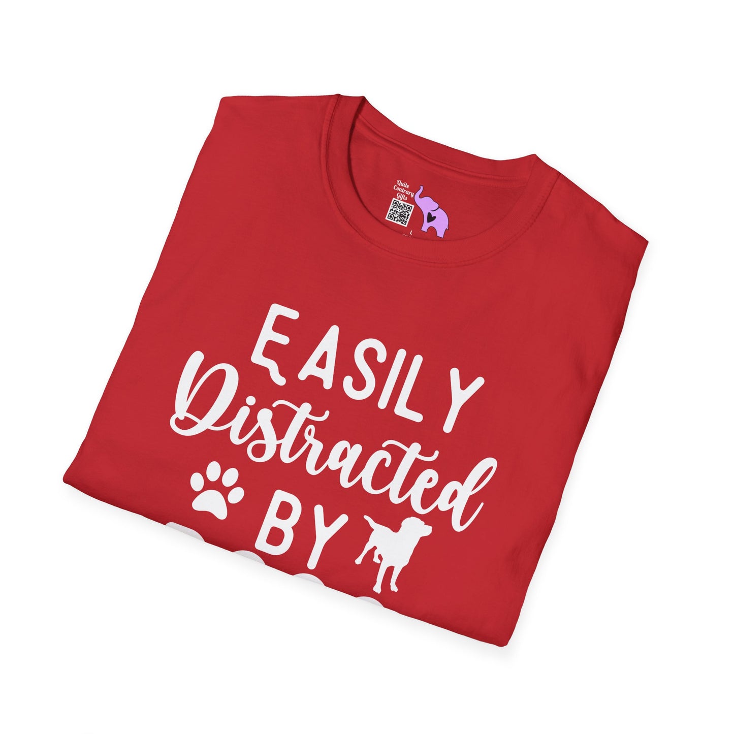 Easily Distracted By Dogs Adult T-shirt