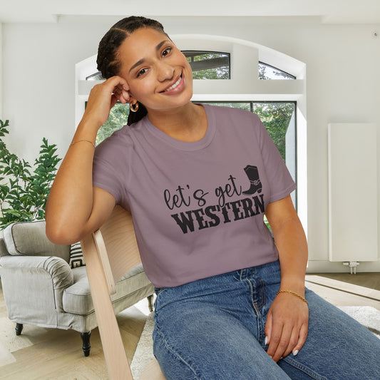 Lets Get Western Adult T-shirt
