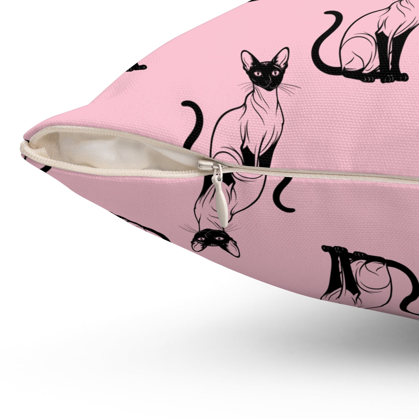 Siamese Charm – Pink Whisper Throw Pillow
