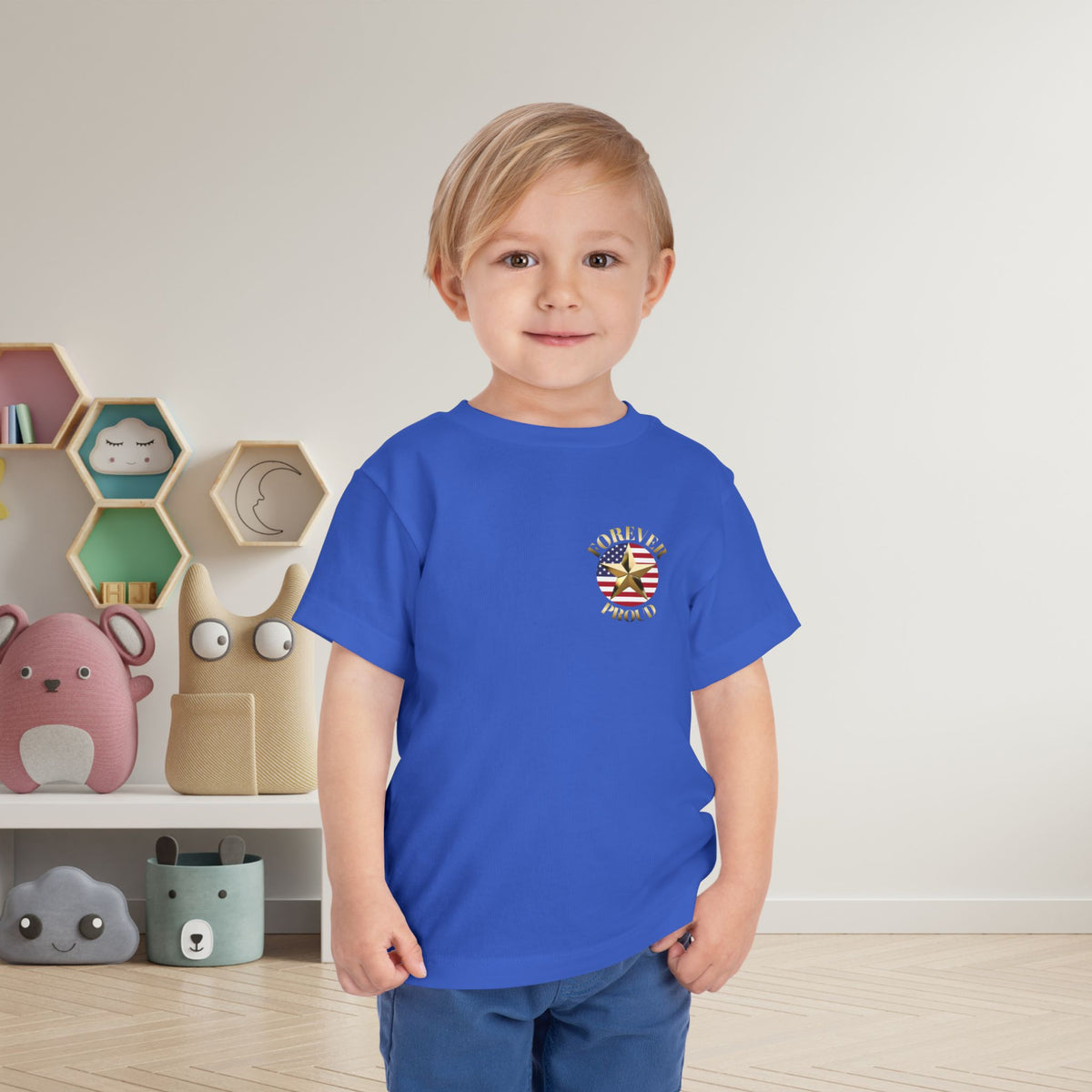 Gold Star Son Forever Proud Toddler Tee