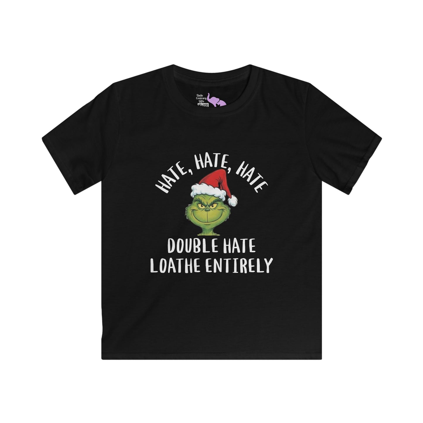 Hate, Hate, Hate, Double Hate, Loathe Entirely-Grinch Youth Softstyle Tee