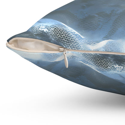 Snowdrift Sheer & Lace Throw Pillow