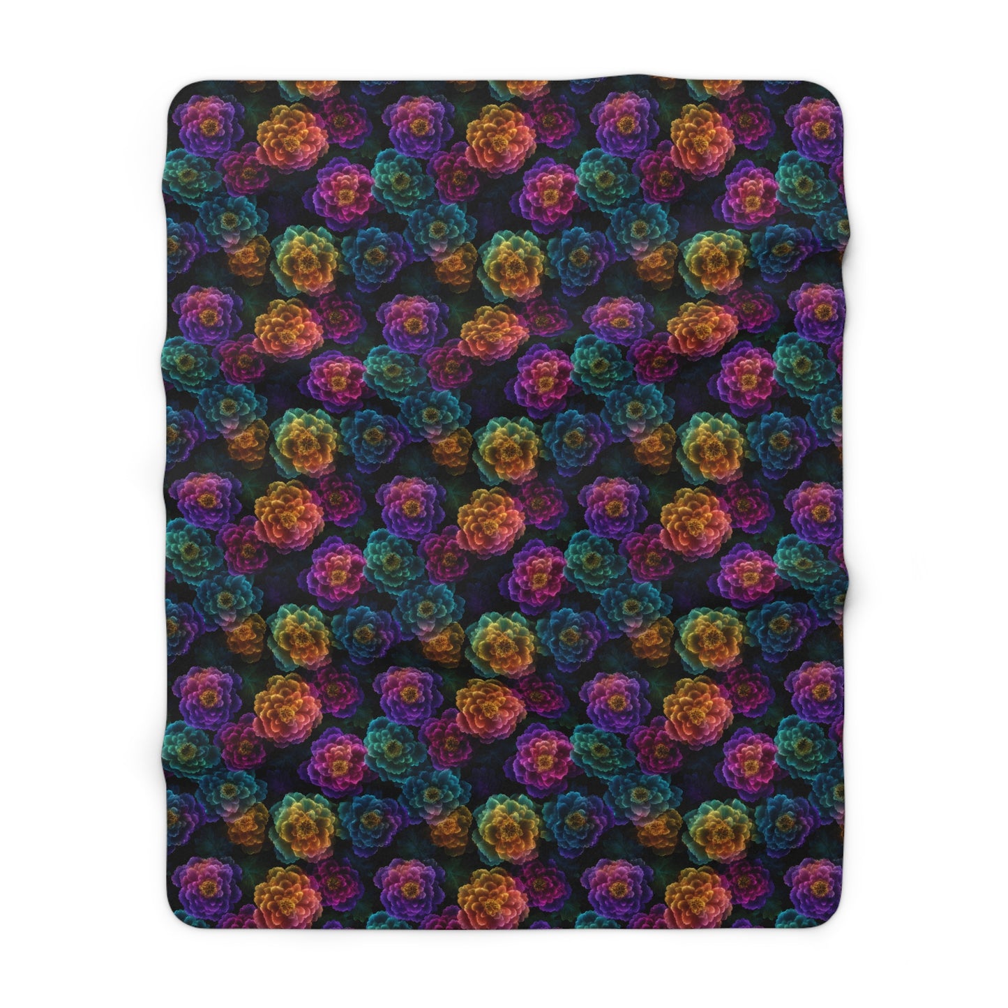 Neon Whisper Blooms Fleece Blanket