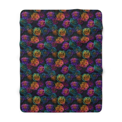 Neon Whisper Blooms Fleece Blanket