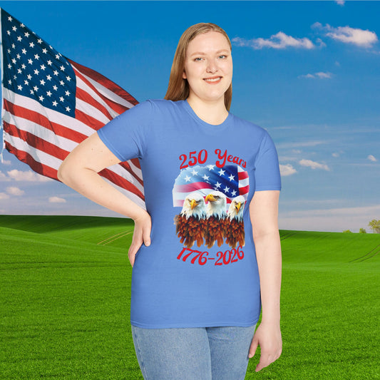 Three Eagles 250 Years 1776-2026 Adult T-shirt