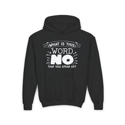 What Is This Word No That You Speak Of? Youth Heavy Blend Hoodie