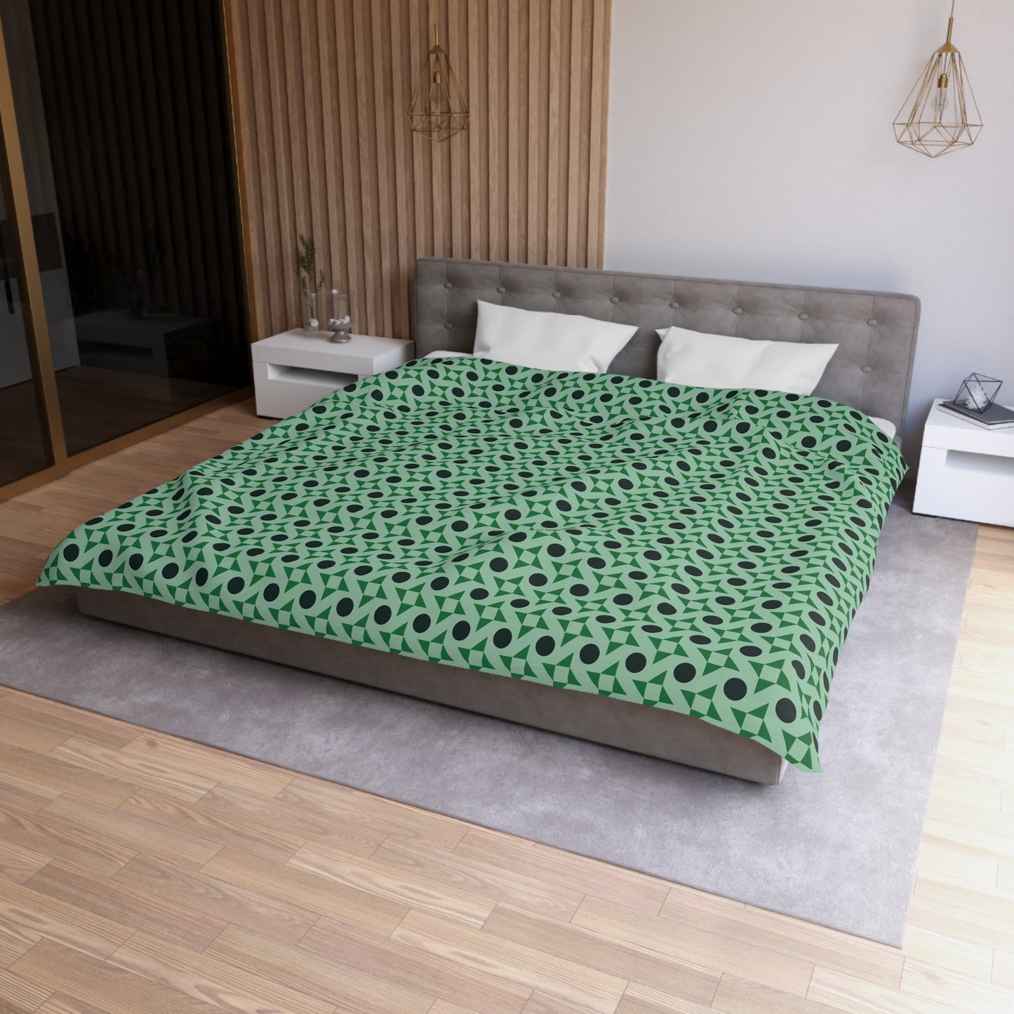 Emerald Pinwheels Microfiber Duvet Cover