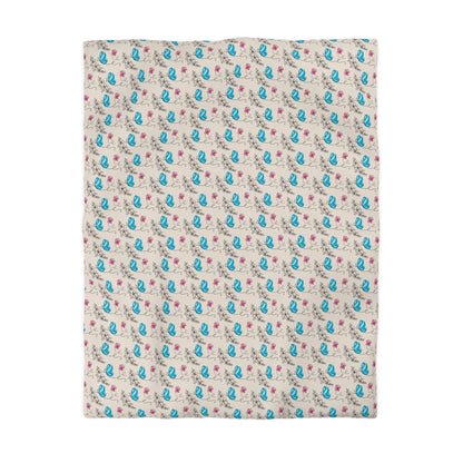 Butterfly Doodles Microfiber Duvet Cover