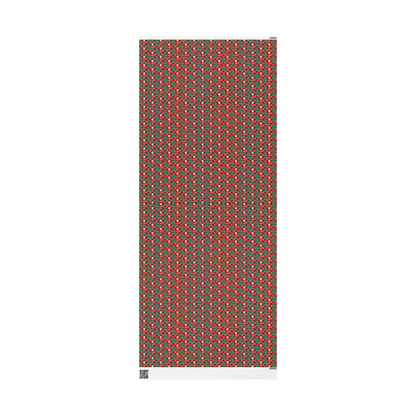 Red/Green Plaid Santa & Tree Custom Name Wrapping Paper (Matthew)