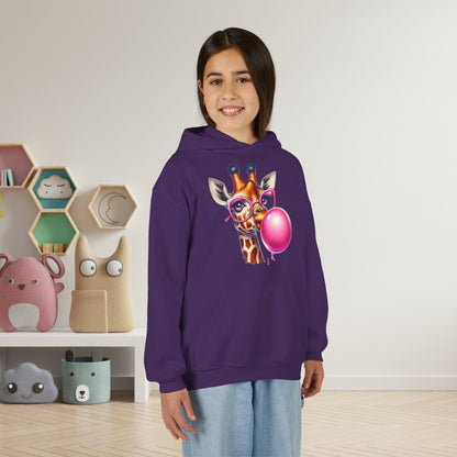 Girraffe Blowing Bubble Youth Heavy Blend Hoodie