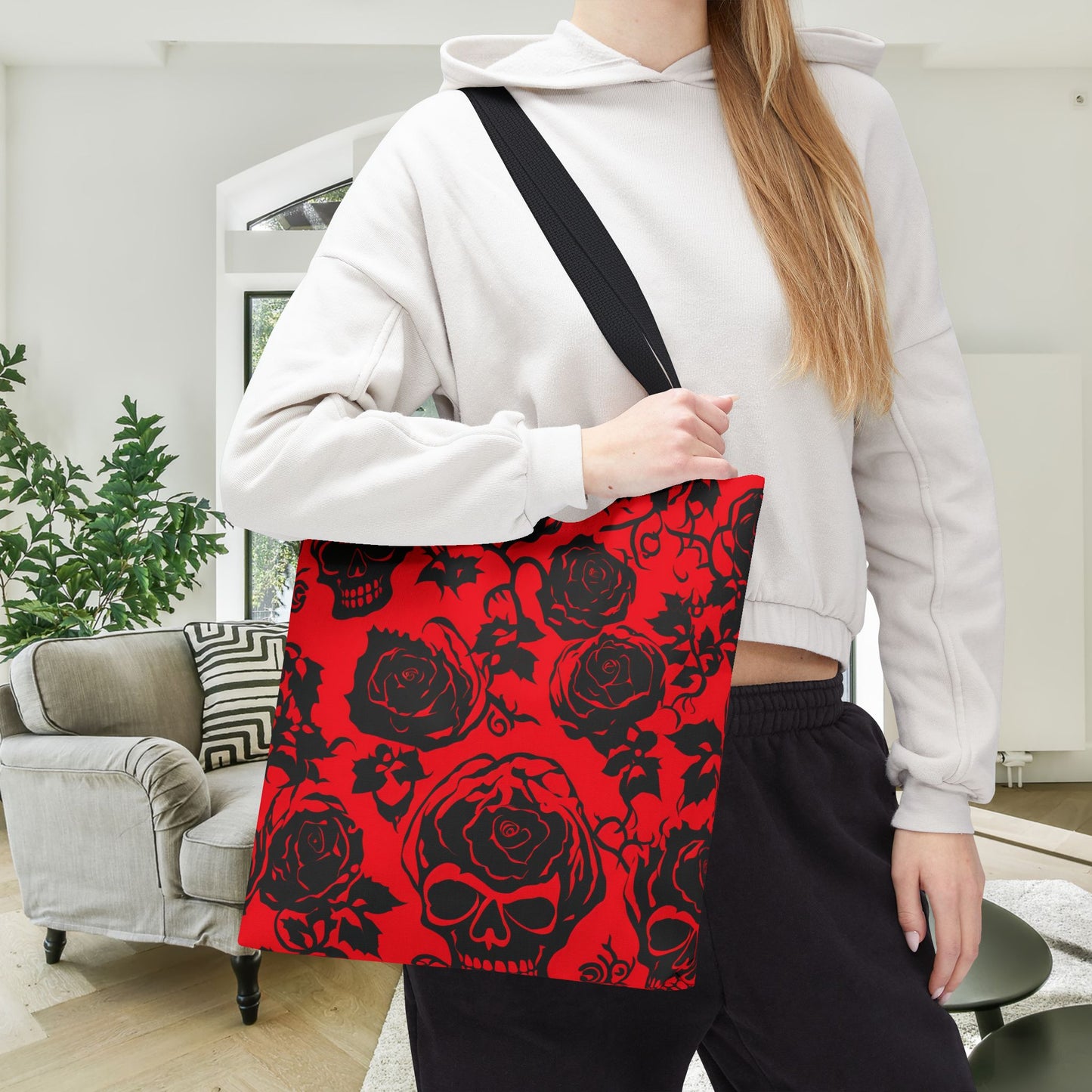 Crimson Masquerade Canvas Tote Bag