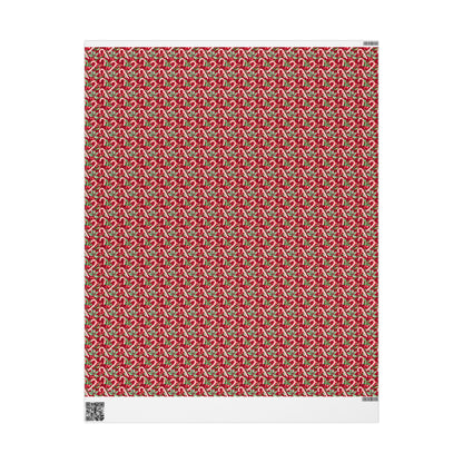 Holiday Cane Craze Wreaths Wrapping Paper