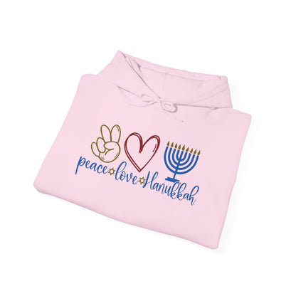 Peace Love Hanukkah Adult Heavy Blend™ Hooded Sweatshirt