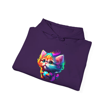 Cute Colorful Kitten Heavy Blend™ Hooded Sweatshirt