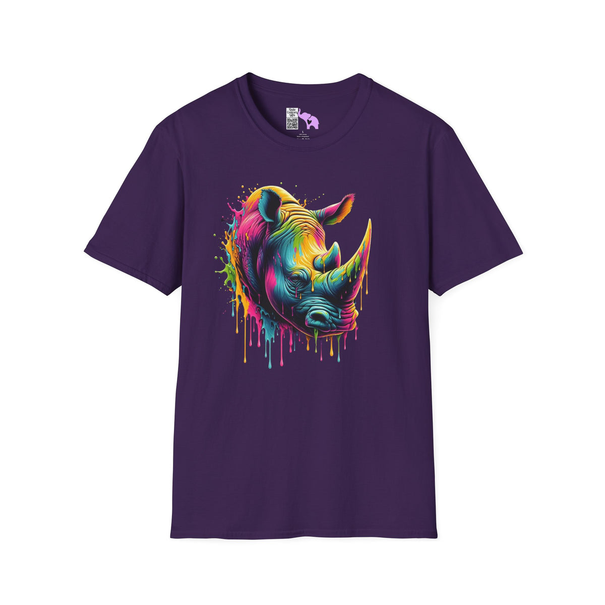 Colorful Rhino Adult T-shirt