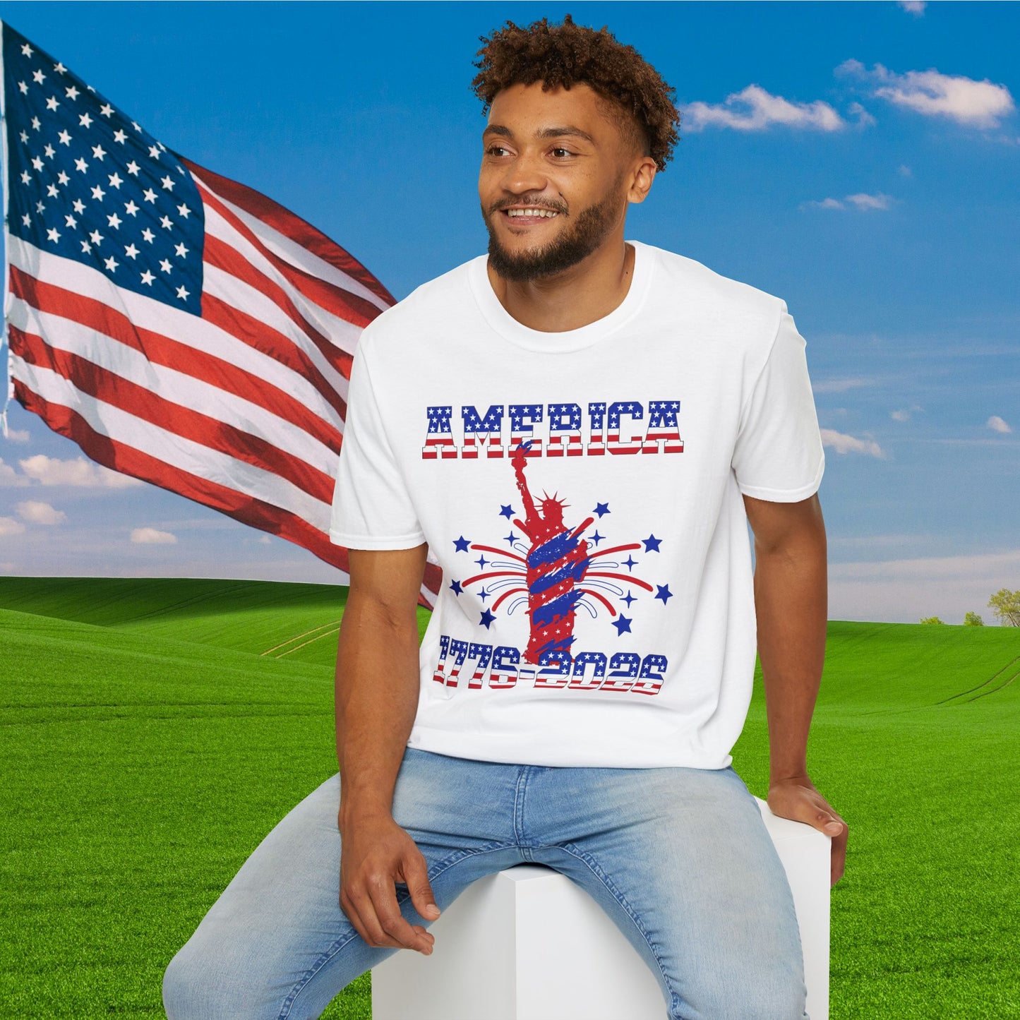 America 1776-2026 (Statue of Liberty) Adult T-shirt