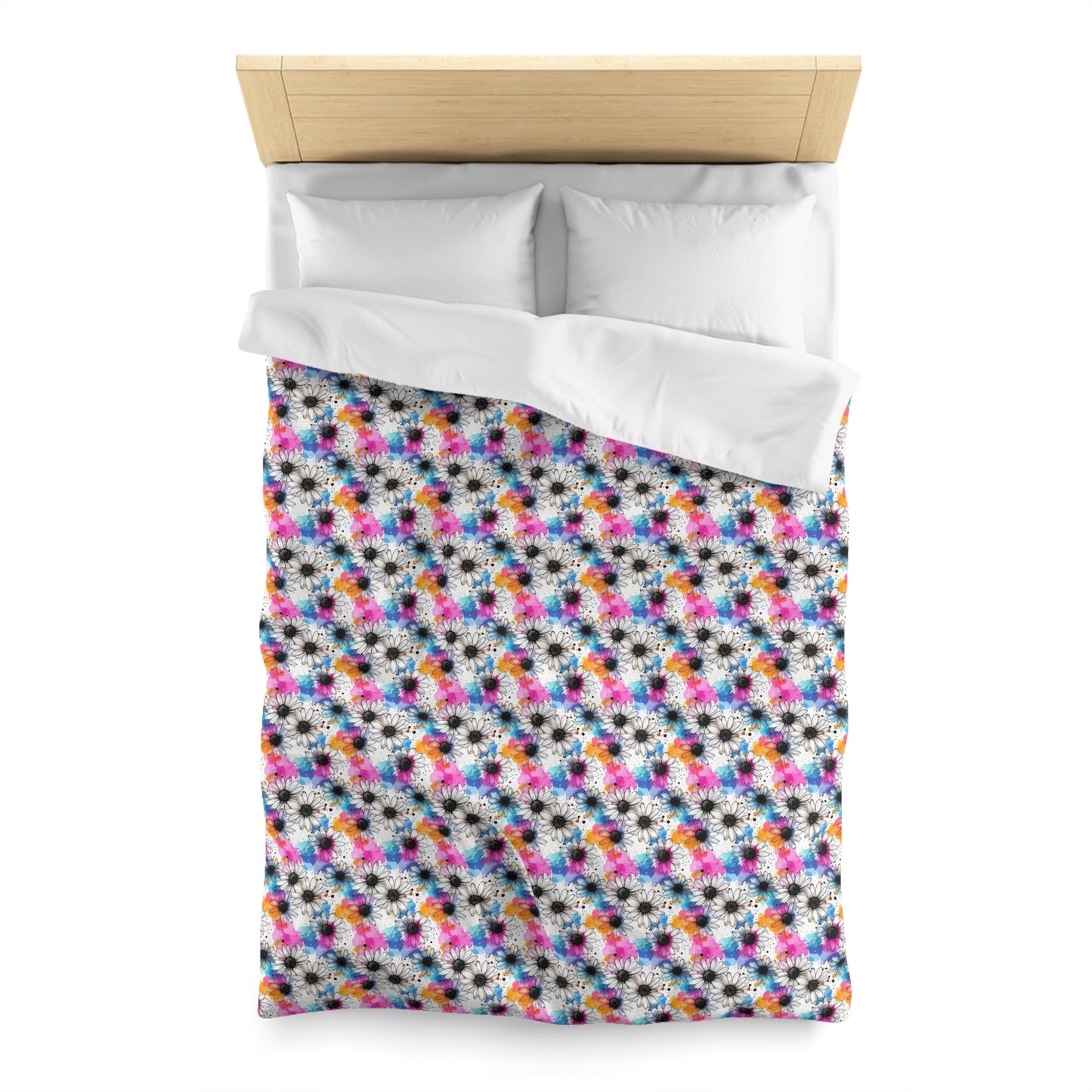 Watercolor Daisy Dream Microfiber Duvet Cover