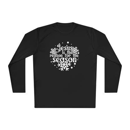 Jesus Is The Reason For The Season Snowflake Adult Long Sleeve Tee