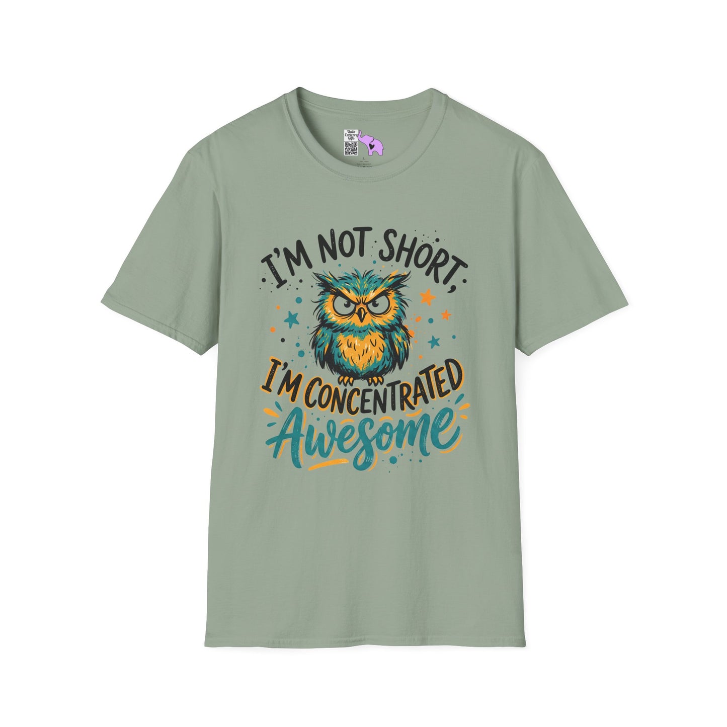 ""I'm Not Short I'm Concentrated Awesome (Owl) Adult T-shirt