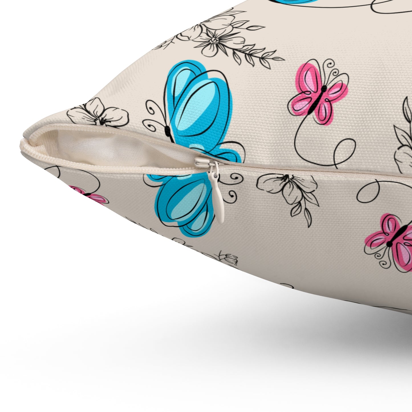 Butterfly Doodles Throw Pillow