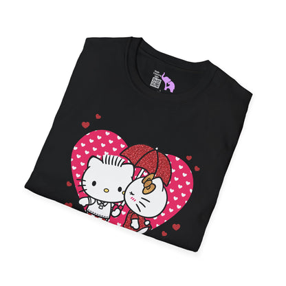 Valentines Hello Kitty Couple Adult Unisex Tshirt