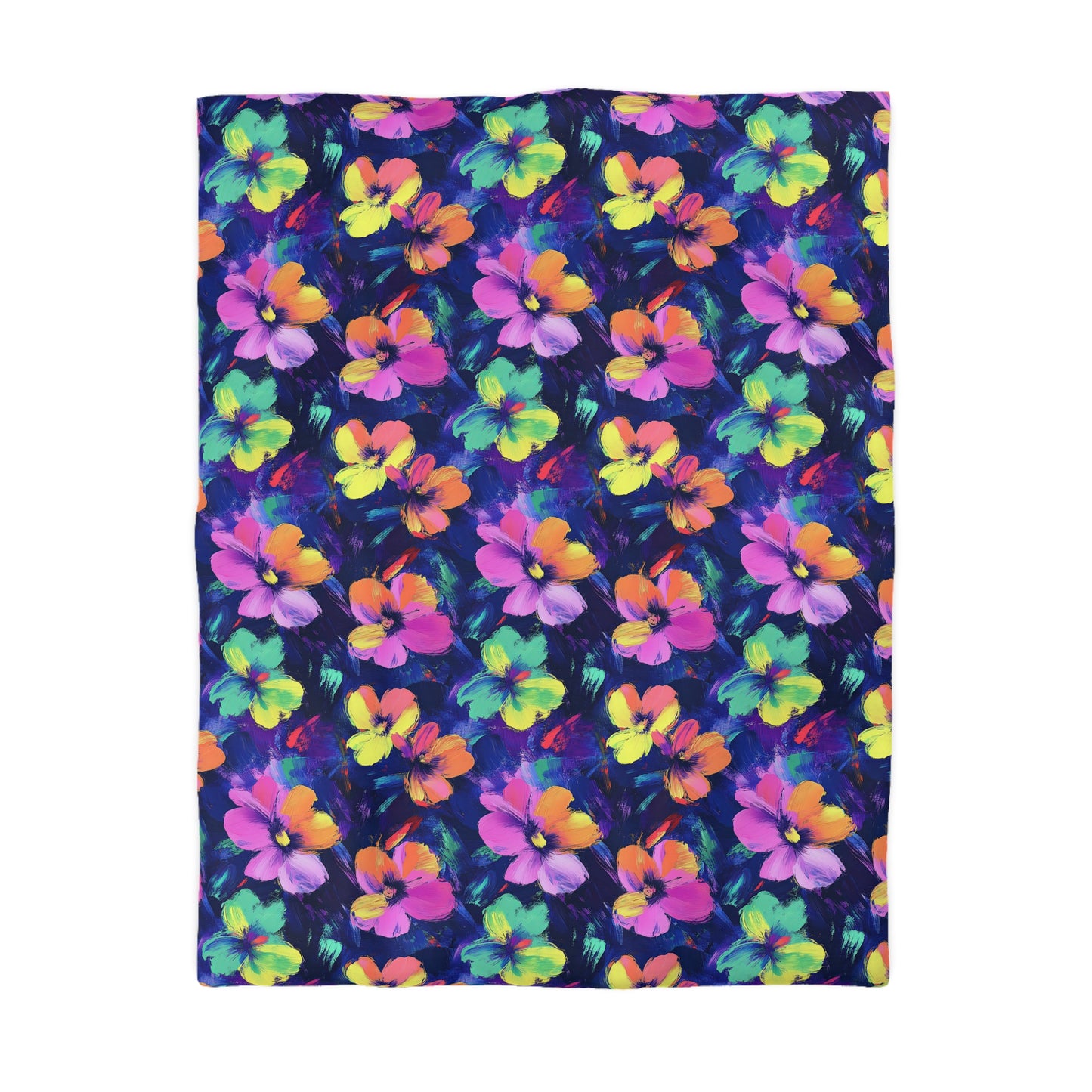 Watercolor Flowers Microfiber Duvet Cover