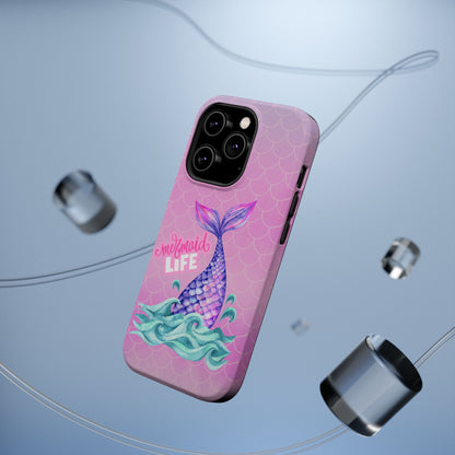 Pink Mermaid Life MagSafe® Compatible Tough Case for iPhone