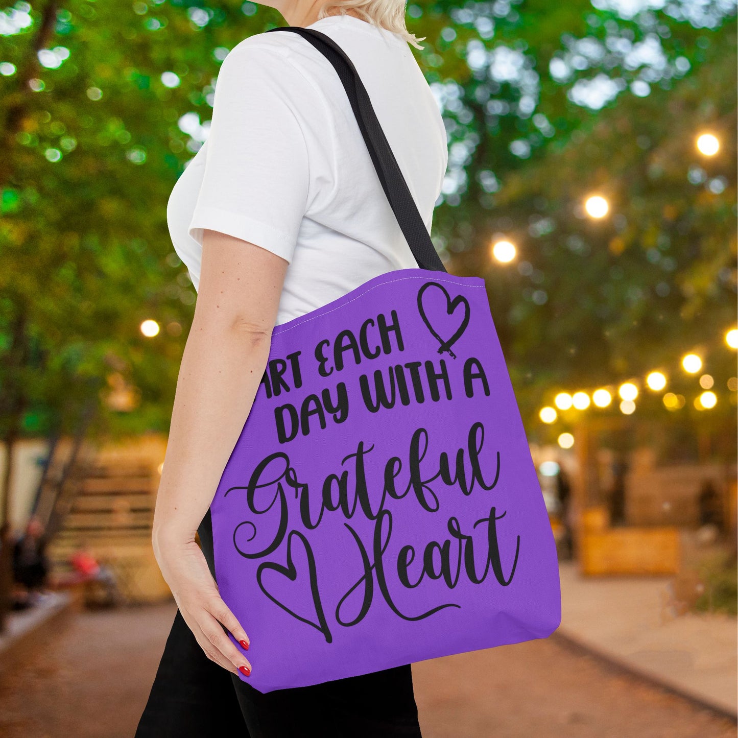 Start Each Day With A Grateful Heart Canvas Tote Bag