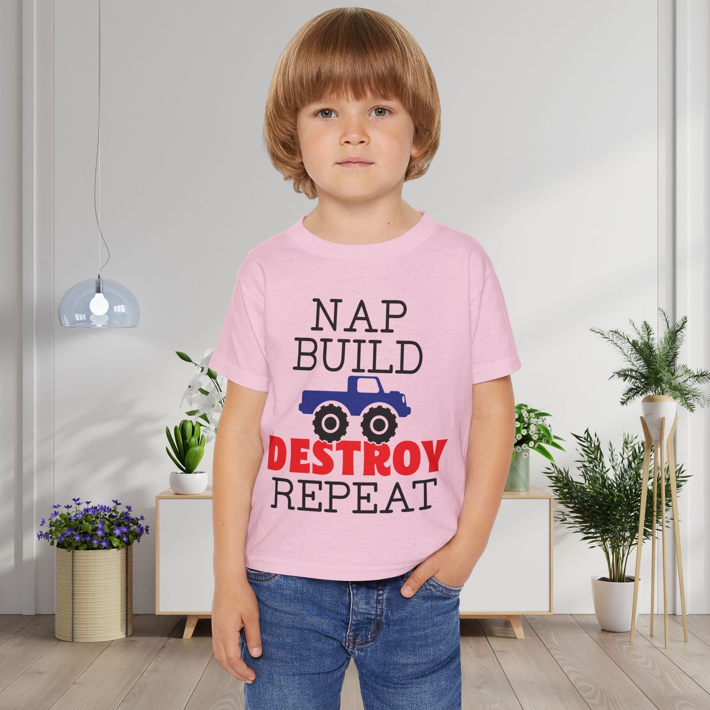 Nap Build Destroy Repeat Heavy Cotton™ Toddler T-shirt