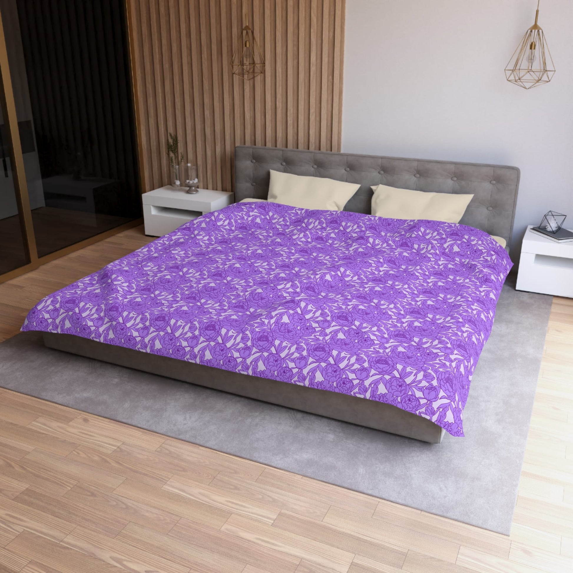 Lavender Peony Symphony Duvet Bedding Set