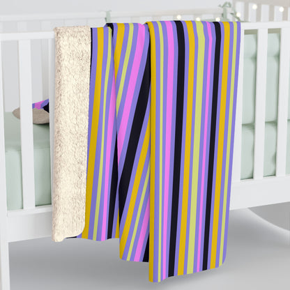 Midnight Pop Stripes Fleece Blanket