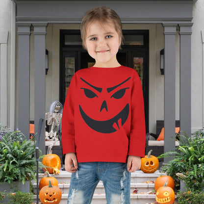 Goofy Grin Jack-O-Lantern Toddler Long Sleeve Tee