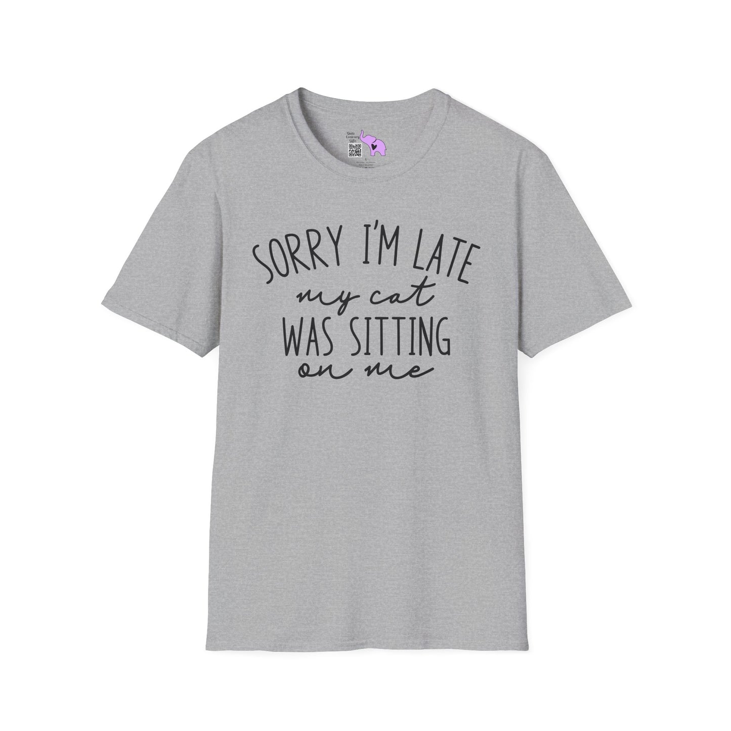 Sorry I'm Late My Cat Was Sitting On Me Adult T-shirt