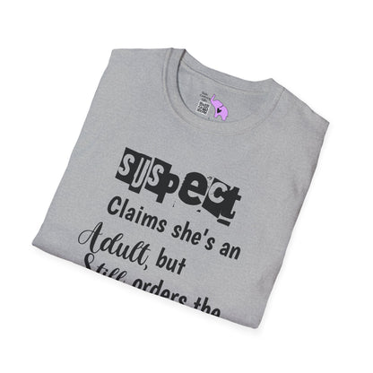 Suspect Claims She's An Adult But Still Orders The Chicken Tendies Adult T-shirt