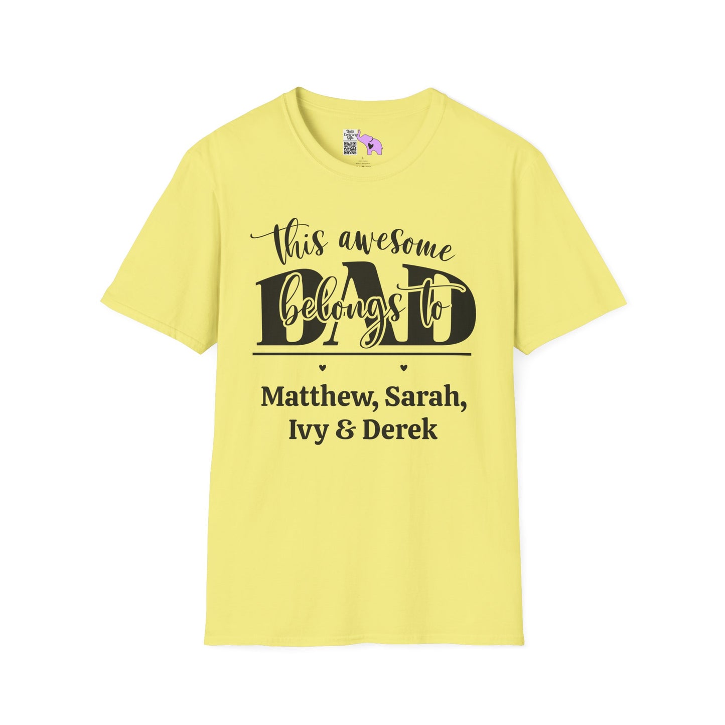 ""This Awesome Dad Belongs To... Adult T-shirt (Personalizable)