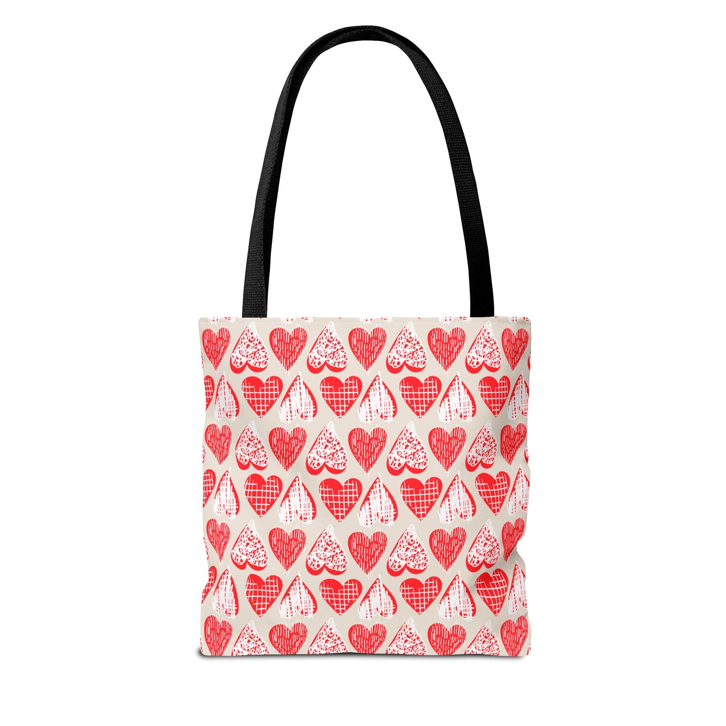 Doodle Hearts Canvas Tote Bag
