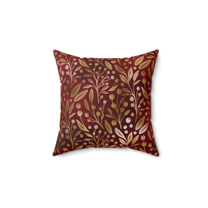 Royal Ember Blossoms Throw Pillow