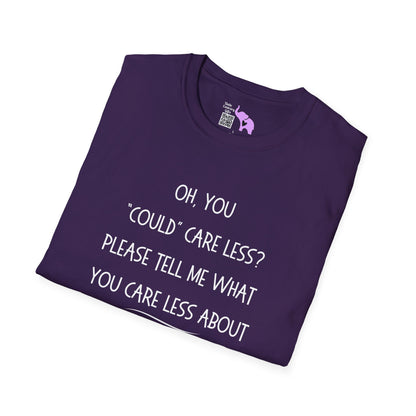 Couldn't Care Less Grammar Adult T-shirt