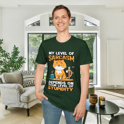 My Level of Sarcasm Adult T-shirt