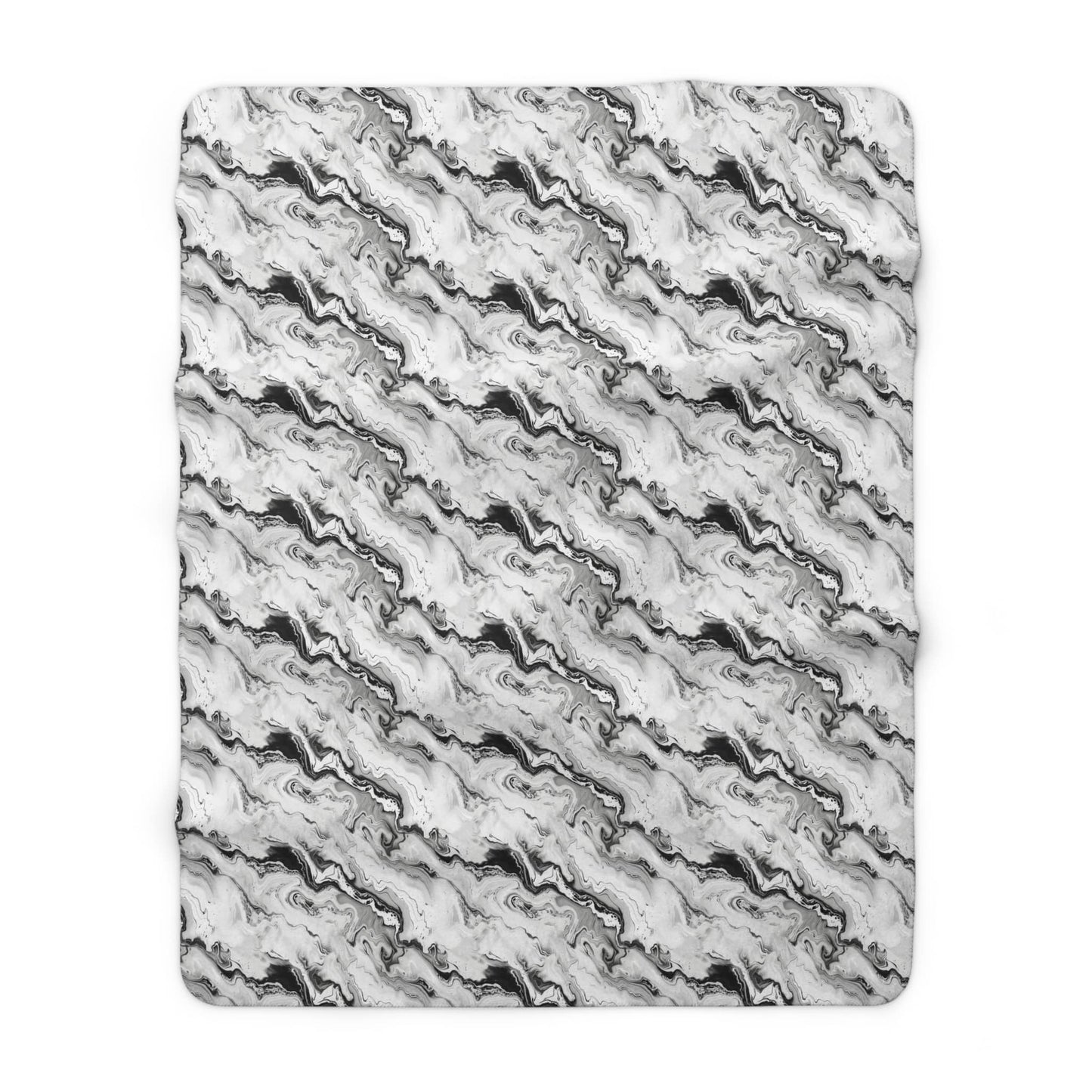 Frost Veil Marble Fleece Blanket