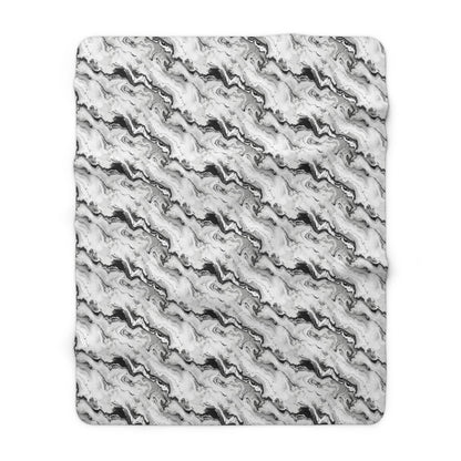 Frost Veil Marble Fleece Blanket
