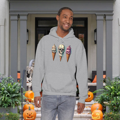 Ice Cream Cone Skull Heavy Blend™ Hooded Sweatshirt