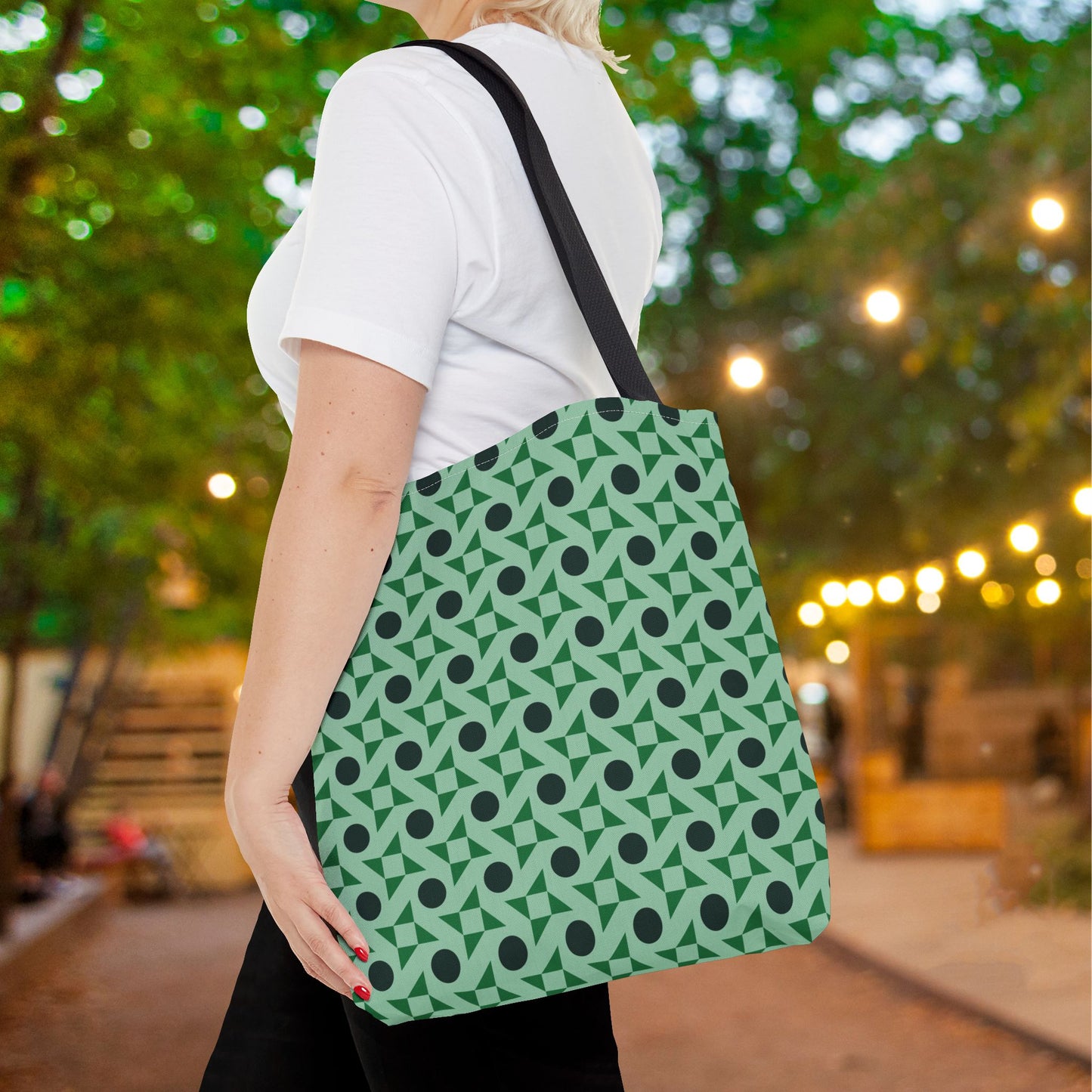 Emerald Pinwheels Canvas Tote Bag